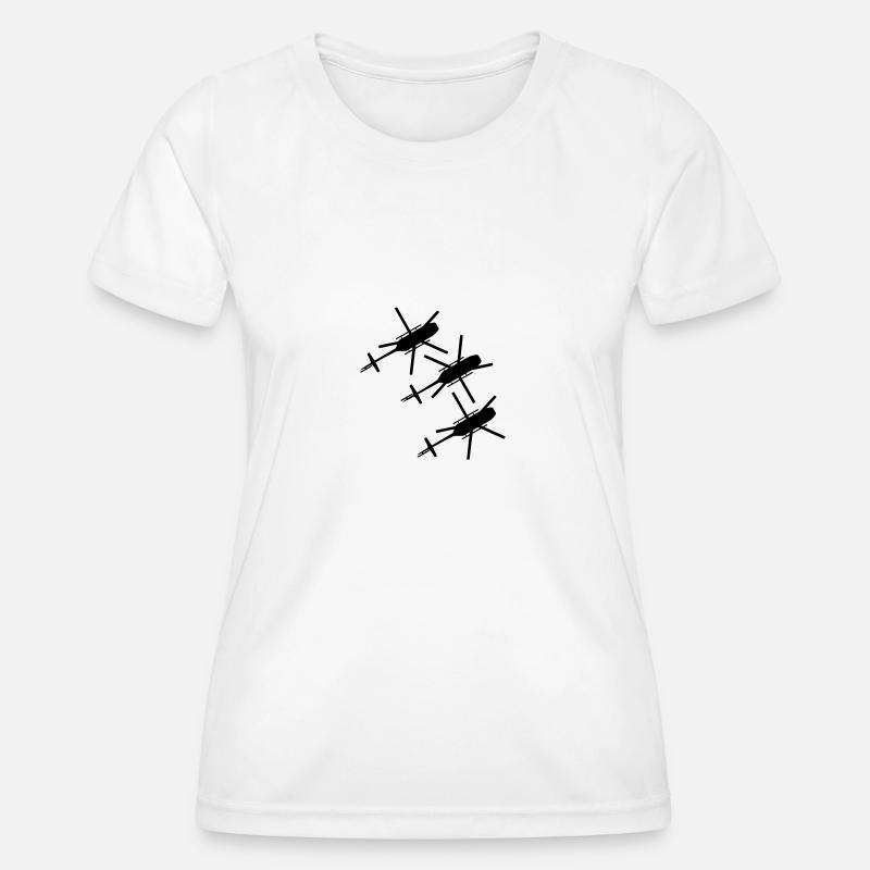 3 helicopters from top view top - Women's Functional T-Shirt - white