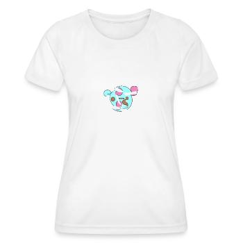Ours du monde curieux - T-shirt sport Femme - blanc - Devant - AI Model Female 172 dark (172cm)