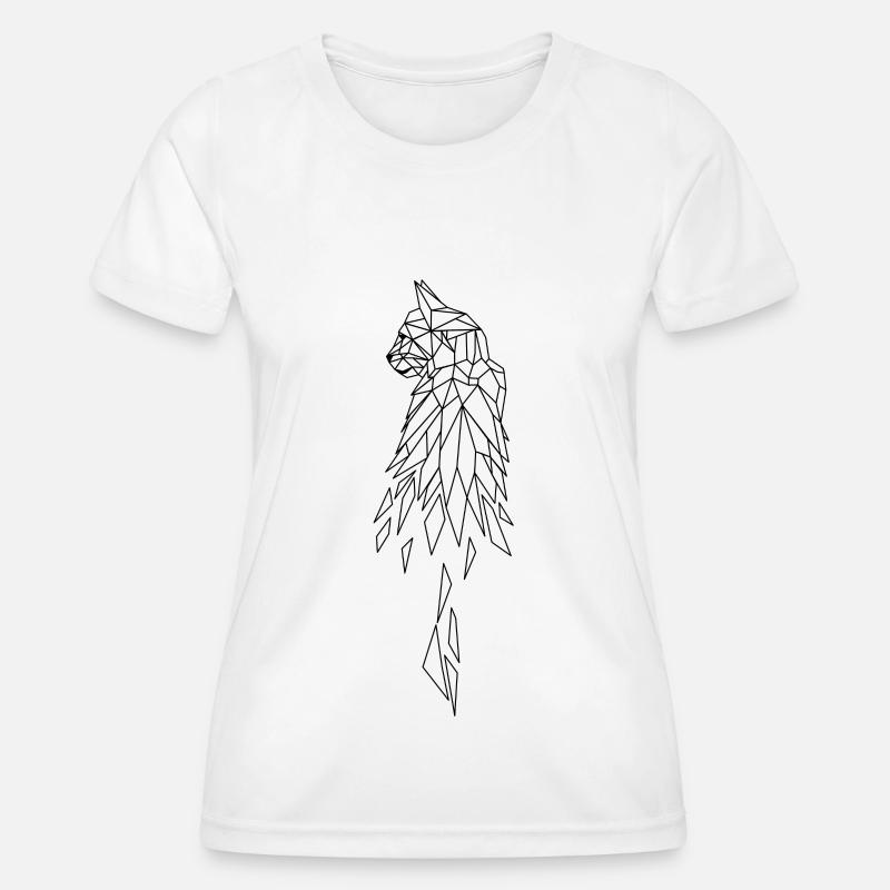 Cat polygon transparent - Women's Functional T-Shirt - white