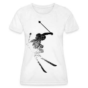 Ski, Winter, Skifahren, Schnee, Sport - Frauen Funktions-T-Shirt - Weiß - Vorne - AI Model Female 172 dark (172cm)