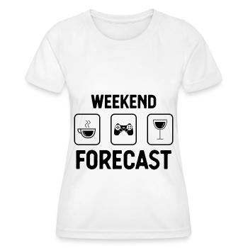 Wochenendprognose - - Frauen Funktions-T-Shirt - Weiß - Vorne - AI Model Female 172 dark (172cm)