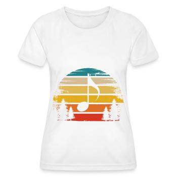 Soleil rétro et musique - - T-shirt sport Femme - blanc - Devant - AI Model Female 172 dark (172cm)
