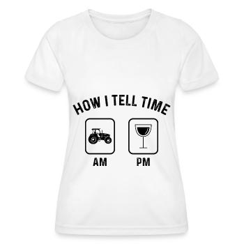Comment dire l’heure sur PM 1 - - T-shirt sport Femme - blanc - Devant - AI Model Female 172 dark (172cm)