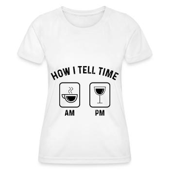 How to say time at PM - - Women's Functional T-Shirt - white - Front - AI Model Female 172 dark (172cm)