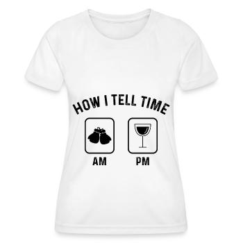 How to say time on PM 1 - - Women's Functional T-Shirt - white - Front - AI Model Female 172 dark (172cm)