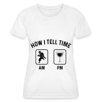 How to say time at PM - - Women's Functional T-Shirt - white - Front - AI Model Female 172 dark (172cm)