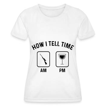 How to say time at PM - - Women's Functional T-Shirt - white - Front - AI Model Female 172 dark (172cm)