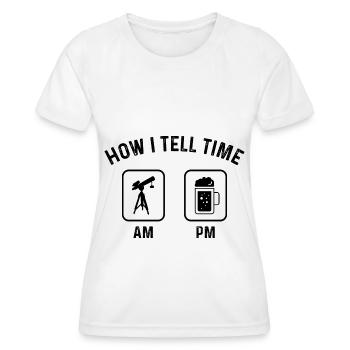 Wie sage ich Zeit am PM - (2) - Frauen Funktions-T-Shirt - Weiß - Vorne - AI Model Female 172 dark (172cm)