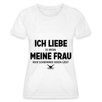 Ich lieber essenne Meinen Frau Mich Schwimmen Gehe - Frauen Funktions-T-Shirt - Weiß - Vorne - AI Model Female 172 dark (172cm)