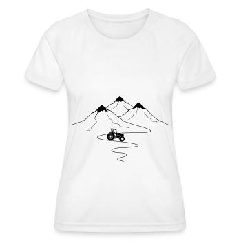 Mountain path curves and agriculture - - Women's Functional T-Shirt - white - Front - AI Model Female 172 dark (172cm)