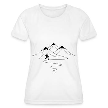 Mountain trail curves and basketball - - Women's Functional T-Shirt - white - Front - AI Model Female 172 dark (172cm)