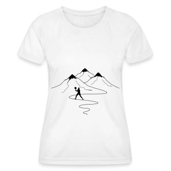 Courbes des sentiers de montagne et tennis - (2) - T-shirt sport Femme - blanc - Devant - AI Model Female 172 dark (172cm)
