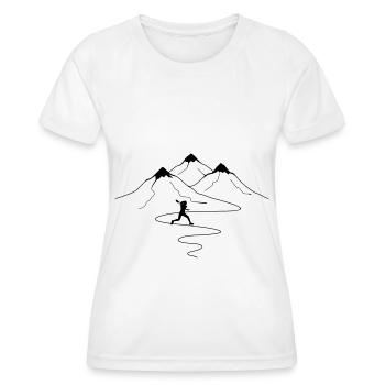 Courbes des sentiers de montagne et tennis - - T-shirt sport Femme - blanc - Devant - AI Model Female 172 dark (172cm)