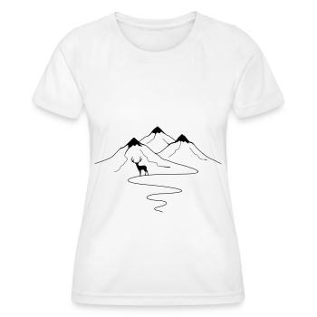 Mountain trail curves and hunting - (2) - Women's Functional T-Shirt - white - Front - AI Model Female 172 dark (172cm)