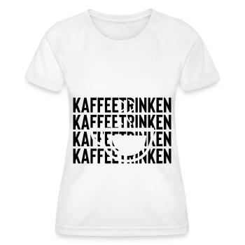 Kaffeeetrinken - - Frauen Funktions-T-Shirt - Weiß - Vorne - AI Model Female 172 dark (172cm)