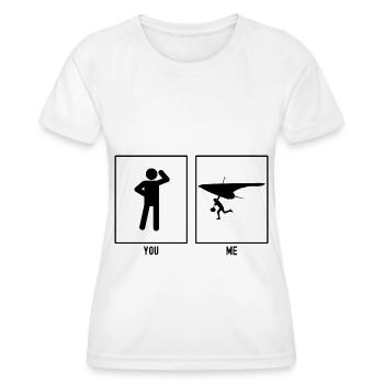 Vous - Moi - Parapente Course à gauche - T-shirt sport Femme - blanc - Devant - AI Model Female 172 dark (172cm)