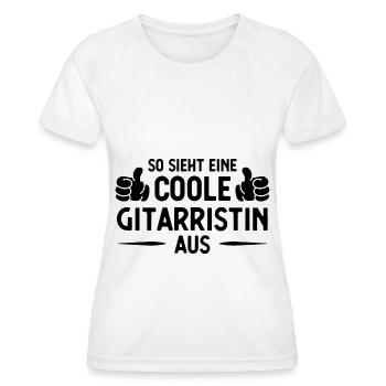 Also Sieht ein Coole Gitarristin AUS - - Frauen Funktions-T-Shirt - Weiß - Vorne - AI Model Female 172 dark (172cm)