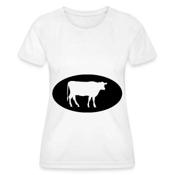 Semicircle and cow - - Women's Functional T-Shirt - white - Front - AI Model Female 172 dark (172cm)