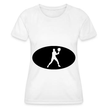 Demi-cercle et tennis - (2) - T-shirt sport Femme - blanc - Devant - AI Model Female 172 dark (172cm)