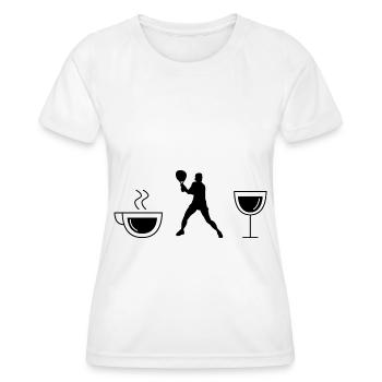 Café vin et tennis - (2) - T-shirt sport Femme - blanc - Devant - AI Model Female 172 dark (172cm)