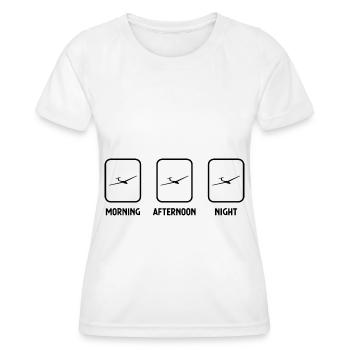 Morgen Nachmittag Nacht und Segelflugzeug - (3) - Frauen Funktions-T-Shirt - Weiß - Vorne - AI Model Female 172 dark (172cm)