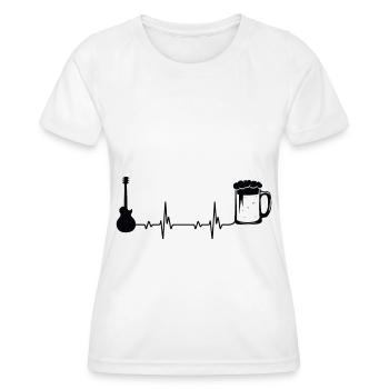Bier Heartbeat Guitar - Gu - Frauen Funktions-T-Shirt - Weiß - Vorne - AI Model Female 172 dark (172cm)