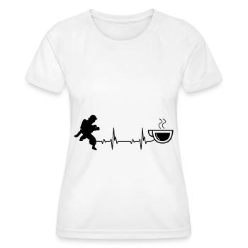 Heartbeat Coffee and Fire Brigade Brigader - - Women's Functional T-Shirt - white - Front - AI Model Female 172 dark (172cm)