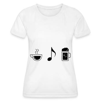 Coffee beer and music - - Women's Functional T-Shirt - white - Front - AI Model Female 172 dark (172cm)