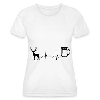 Heartbeat Bier und Jagd - (3) - Frauen Funktions-T-Shirt - Weiß - Vorne - AI Model Female 172 dark (172cm)