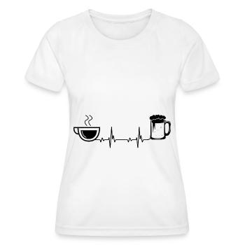 Heartbeat Bier und Kaffee - - Frauen Funktions-T-Shirt - Weiß - Vorne - AI Model Female 172 dark (172cm)