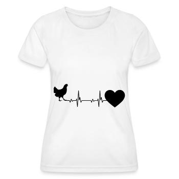 Heartbeat heart and chicken - - Women's Functional T-Shirt - white - Front - AI Model Female 172 dark (172cm)