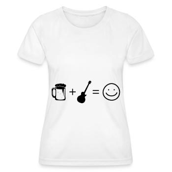 Bier Smile Face und Gitarre - - Frauen Funktions-T-Shirt - Weiß - Vorne - AI Model Female 172 dark (172cm)