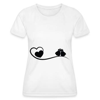 Gants de boxe cardiaque - Bo - T-shirt sport Femme - blanc - Devant - AI Model Female 172 dark (172cm)