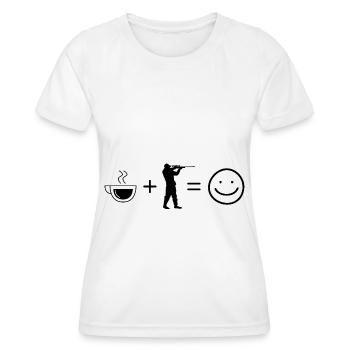 Café, sourire, visage et chasse 1 - - T-shirt sport Femme - blanc - Devant - AI Model Female 172 dark (172cm)