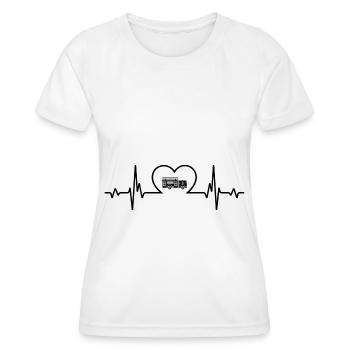 Heartbeat Heart and Fire Brigade 1 - - Women's Functional T-Shirt - white - Front - AI Model Female 172 dark (172cm)