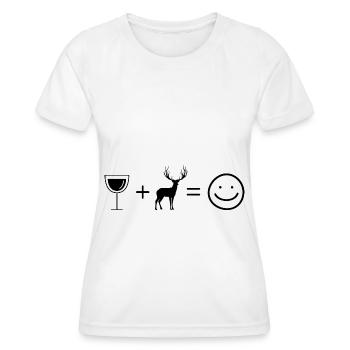 Wine Smile Face and Hunt 2 - - Women's Functional T-Shirt - white - Front - AI Model Female 172 dark (172cm)