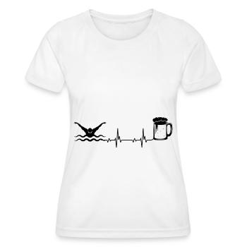 Heartbeat Beer and Swimming - - Women's Functional T-Shirt - white - Front - AI Model Female 172 dark (172cm)