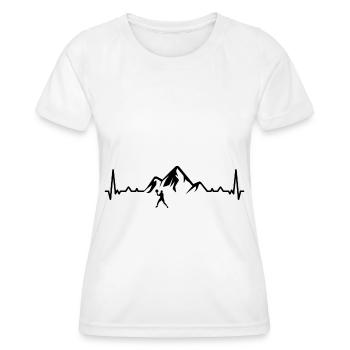 Heartbeat Mountain 1 et Tennis - (2) - T-shirt sport Femme - blanc - Devant - AI Model Female 172 dark (172cm)