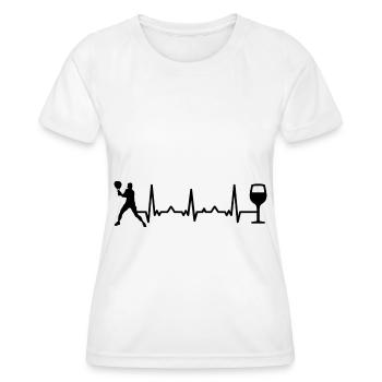 Heartbeat Wine et Tennis - (2) - T-shirt sport Femme - blanc - Devant - AI Model Female 172 dark (172cm)