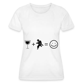 Wein Smile Face und Feuerwehr - - Frauen Funktions-T-Shirt - Weiß - Vorne - AI Model Female 172 dark (172cm)