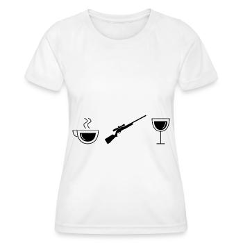 Vin de café et chasse - - T-shirt sport Femme - blanc - Devant - AI Model Female 172 dark (172cm)