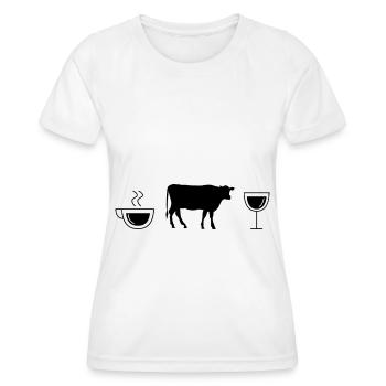 Vin de café et vache - - T-shirt sport Femme - blanc - Devant - AI Model Female 172 dark (172cm)