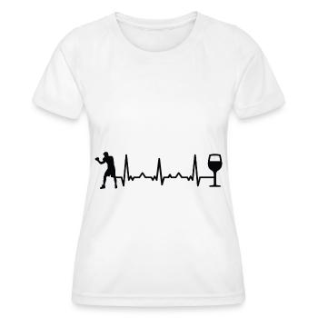 Wine Heartbeat Boxes - BO - Women's Functional T-Shirt - white - Front - AI Model Female 172 dark (172cm)