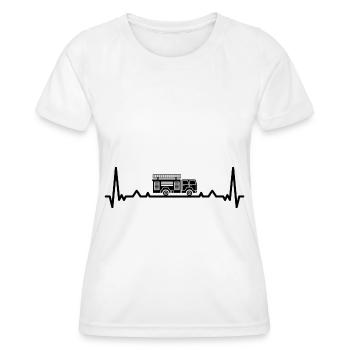 Heartbeat and Firefighter Brigader - (2) - Women's Functional T-Shirt - white - Front - AI Model Female 172 dark (172cm)