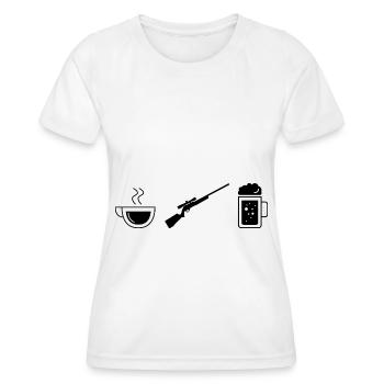 Café bière et chasse - - T-shirt sport Femme - blanc - Devant - AI Model Female 172 dark (172cm)