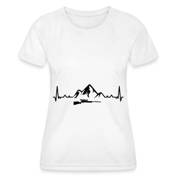 Heartbeat Mountain 1 and Hunting - - Women's Functional T-Shirt - white - Front - AI Model Female 172 dark (172cm)