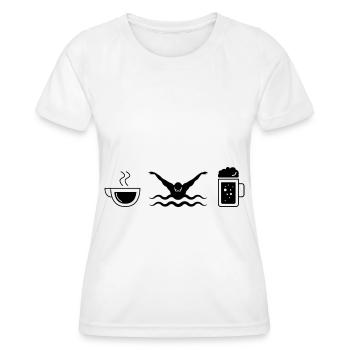 Coffee beer and swimming - - Women's Functional T-Shirt - white - Front - AI Model Female 172 dark (172cm)