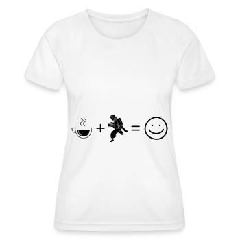 Coffee Smile Face and Fire Brigade - - Women's Functional T-Shirt - white - Front - AI Model Female 172 dark (172cm)
