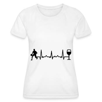 Heartbeat Wine et Basketball - - T-shirt sport Femme - blanc - Devant - AI Model Female 172 dark (172cm)