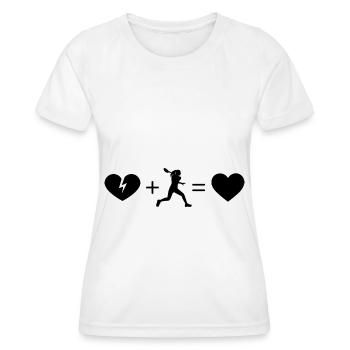 Cœur brisé et tennis 1 - - T-shirt sport Femme - blanc - Devant - AI Model Female 172 dark (172cm)